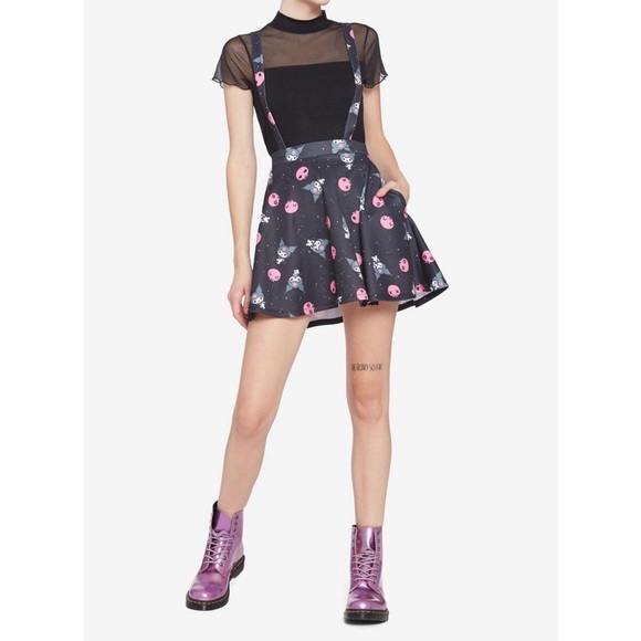 Hot Topic Skirts Hot Topic Kuromi Skull Suspender Skirt Anime